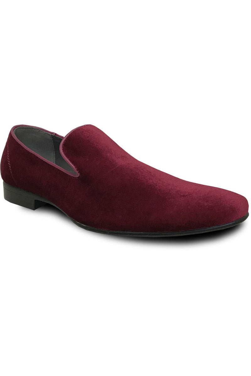 Mens burgundy best sale velvet dress shoes