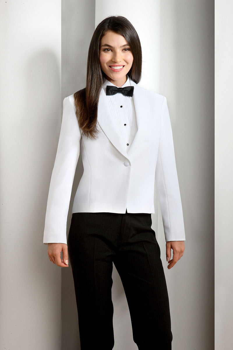 Ladies white tuxedo jacket best sale