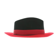 Black & Red Puck Trilby Two Tone Crushable Trilby Hat