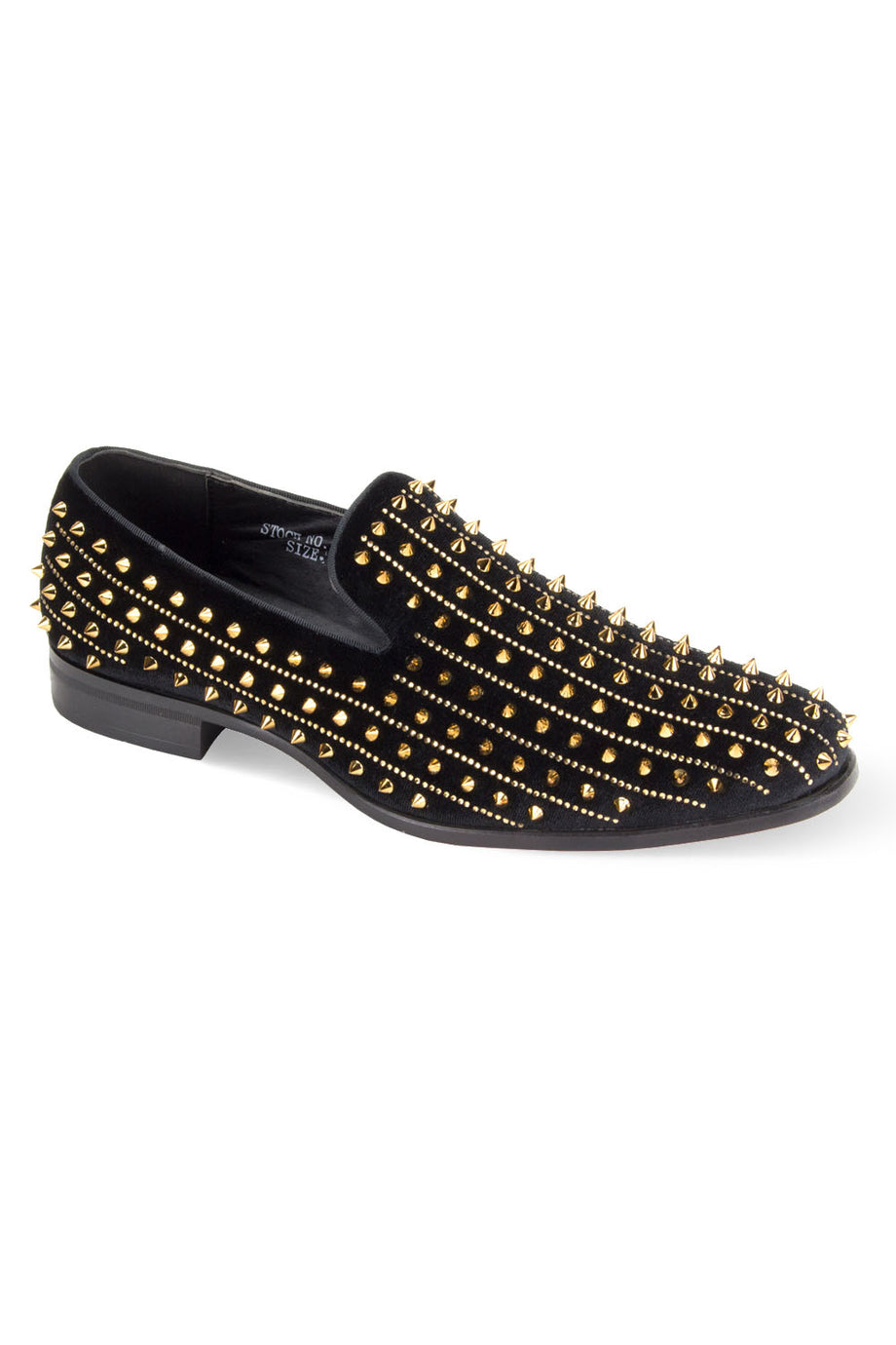 "Harvie"Spiked Smoker Black & Gold Tuxedo Shoes