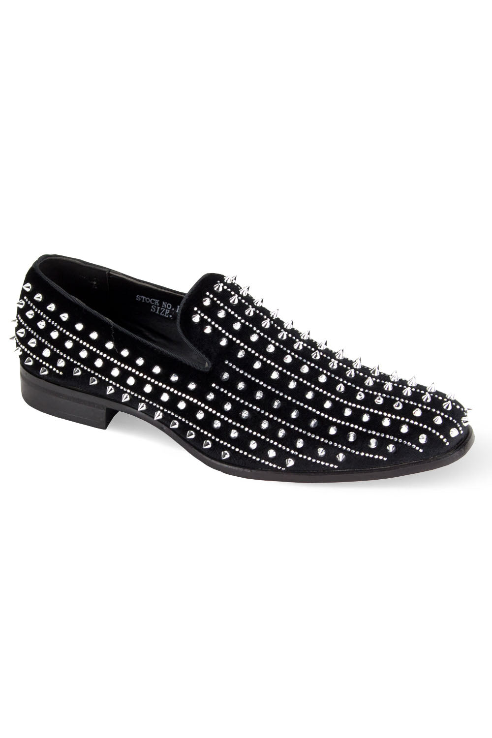 "Harvie"Spiked Smoker Black & Silver Tuxedo Shoes