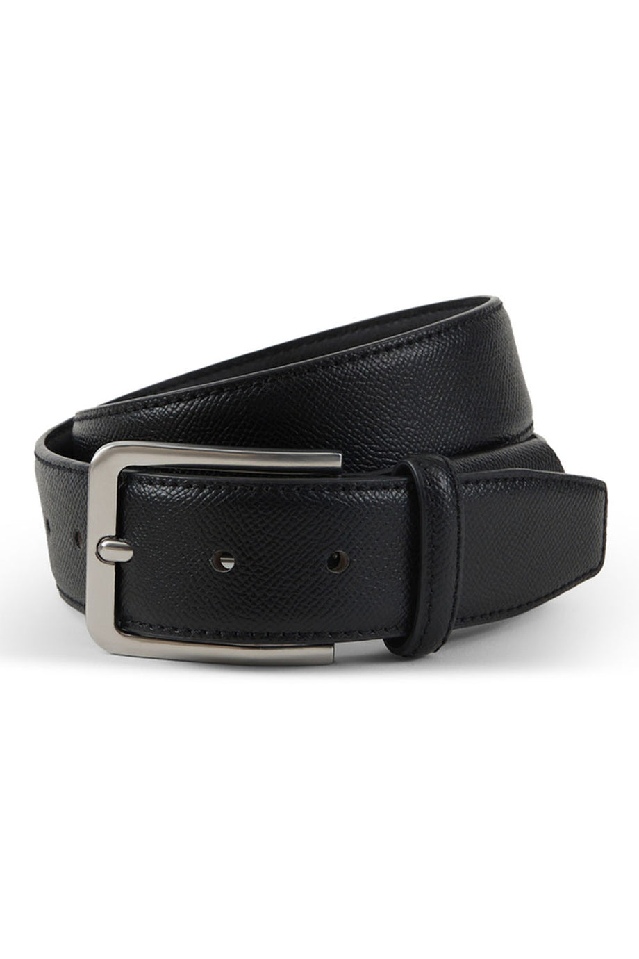 "Alvin" Black Leather Belt