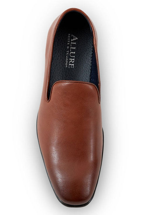 "Allure Slip On" Cognac Leather Tuxedo Shoes