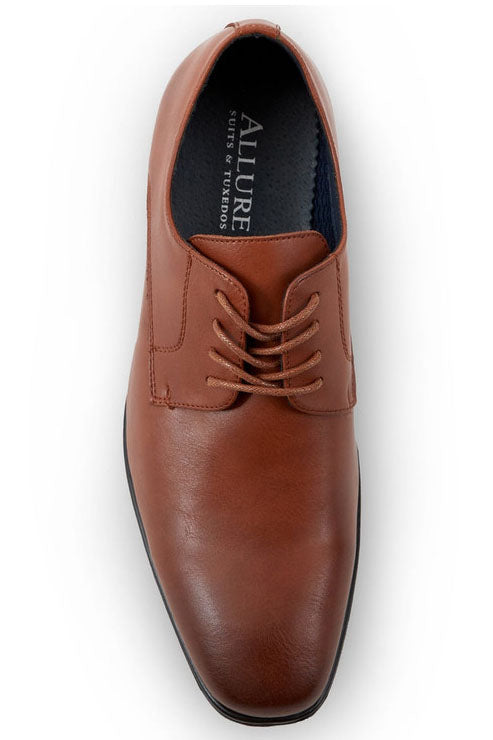 "Allure Oxford" Cognac Leather Tuxedo Shoes