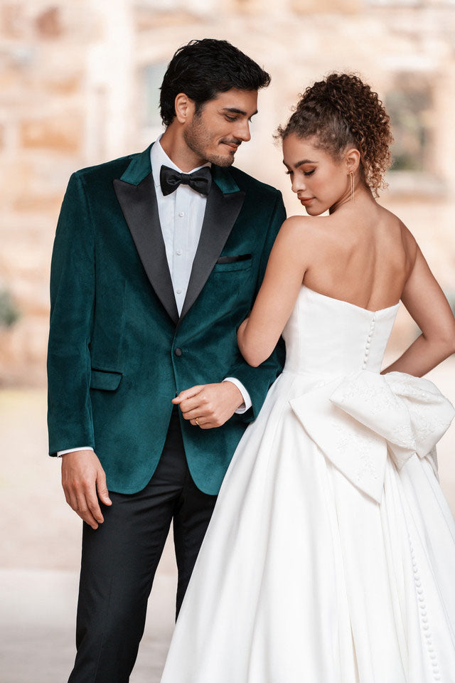 "Verona" Emerald Green Velvet Dinner Jacket (Separates)