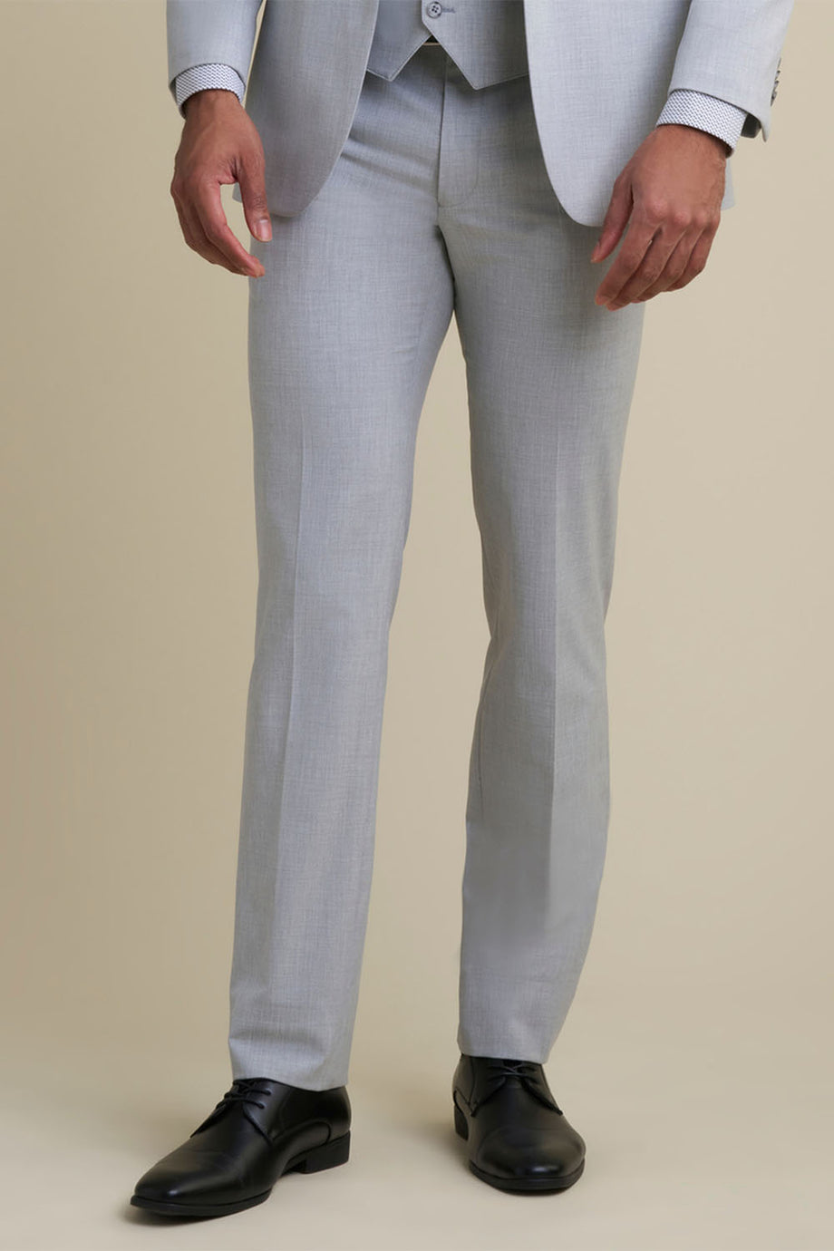 "Mayfair" Light Grey Luxury Stretch Blend Suit Pants