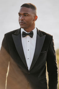 "Verona" Onyx Black Velvet Dinner Jacket (Separates)