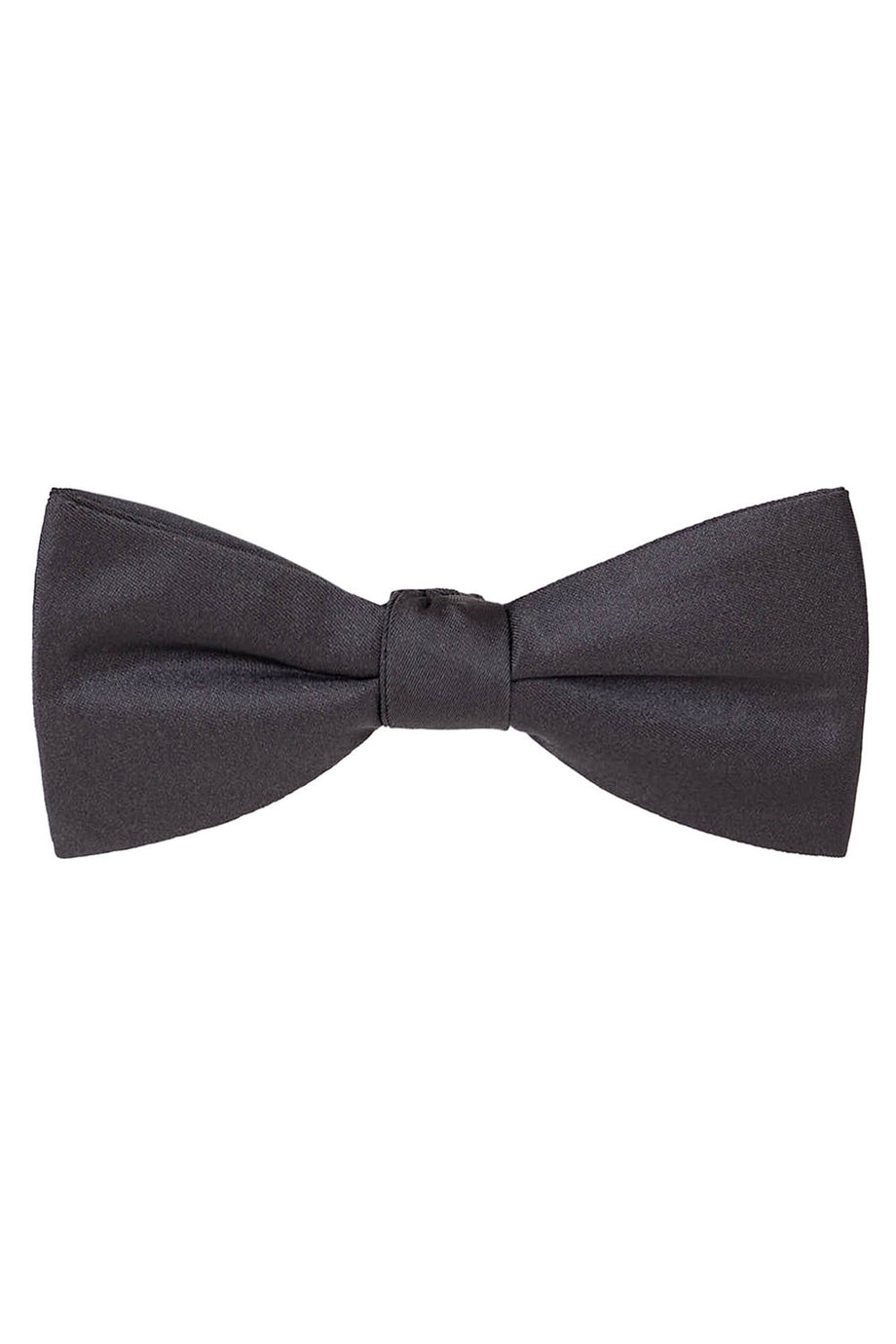 Charcoal Solid Satin Silk Bow Tie