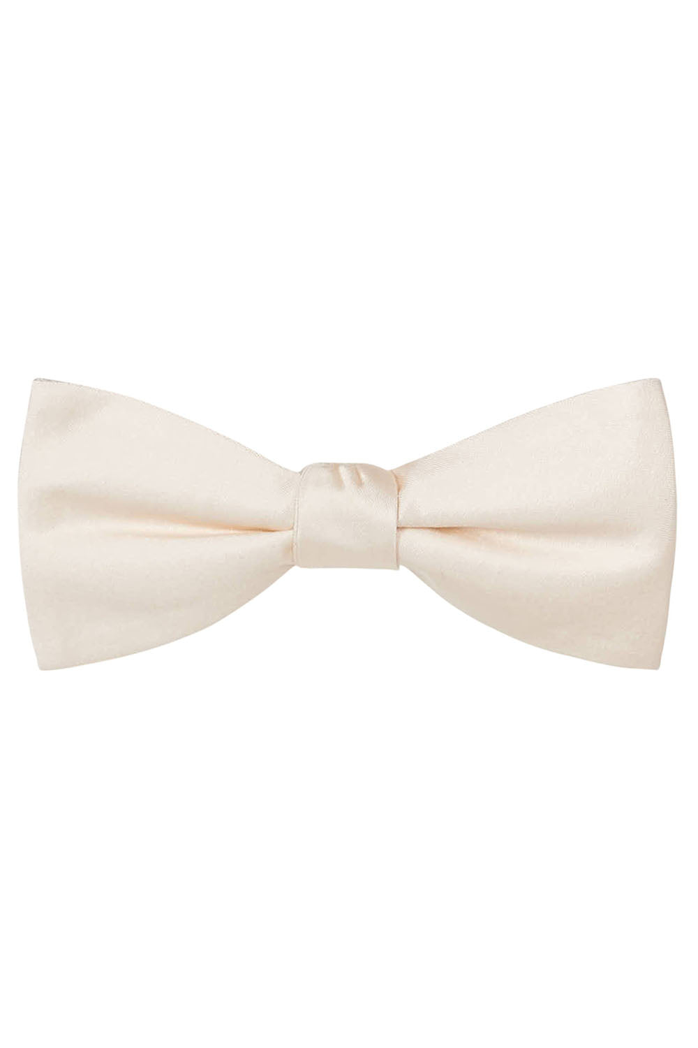 Ivory Solid Satin Silk Bow Tie