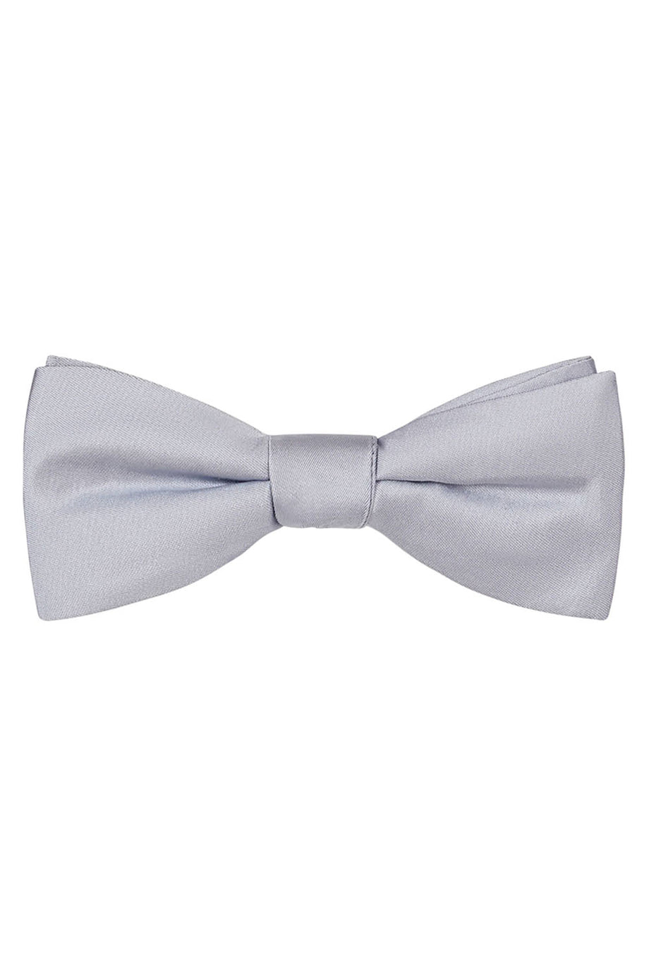 Platinum Solid Satin Silk Bow Tie