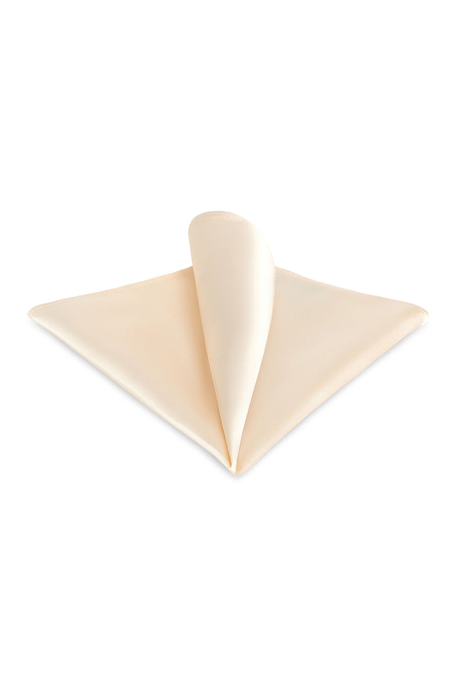 Ivory Solid Satin Silk Pocket Square