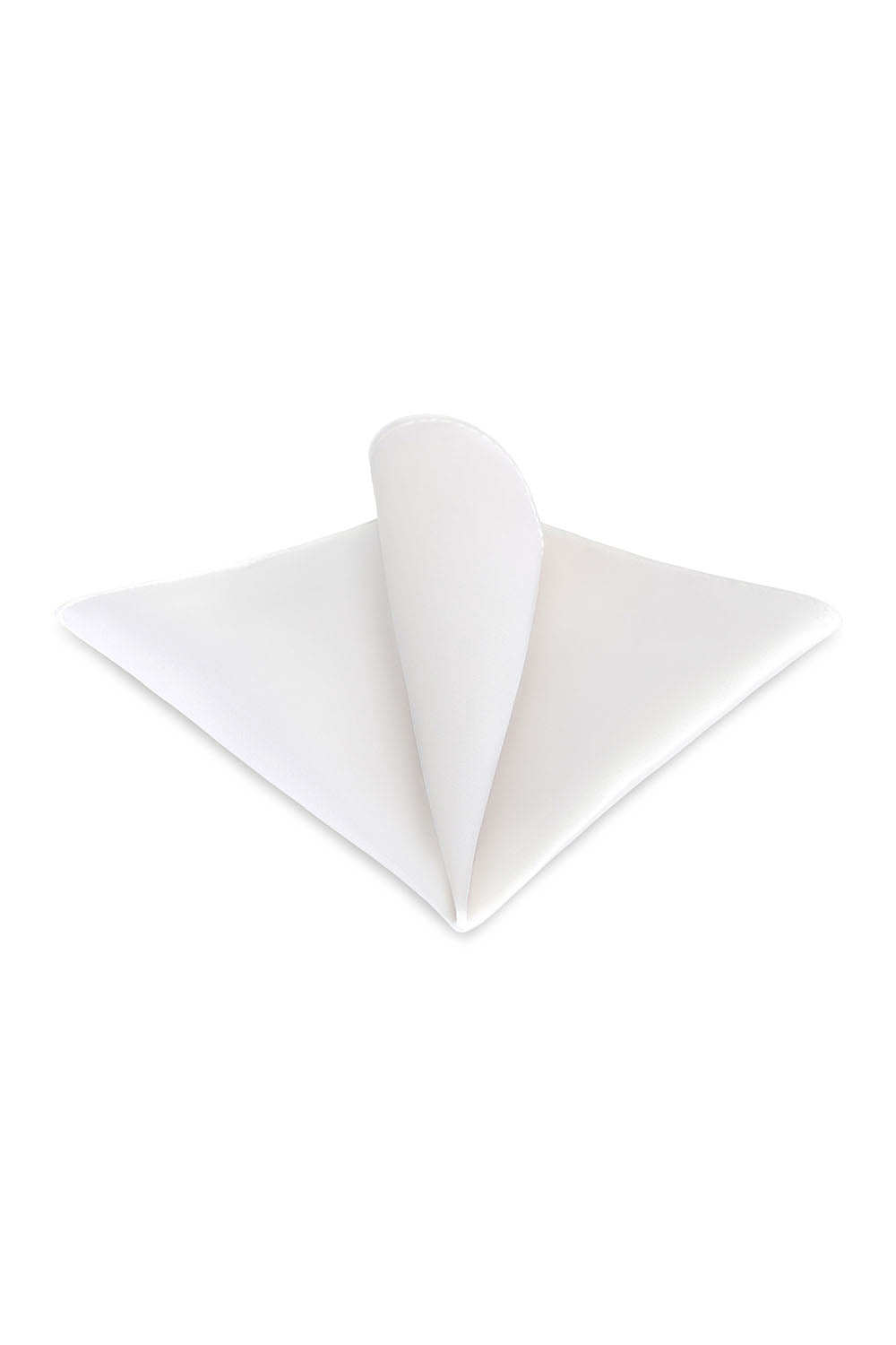 White Solid Satin Silk Pocket Square