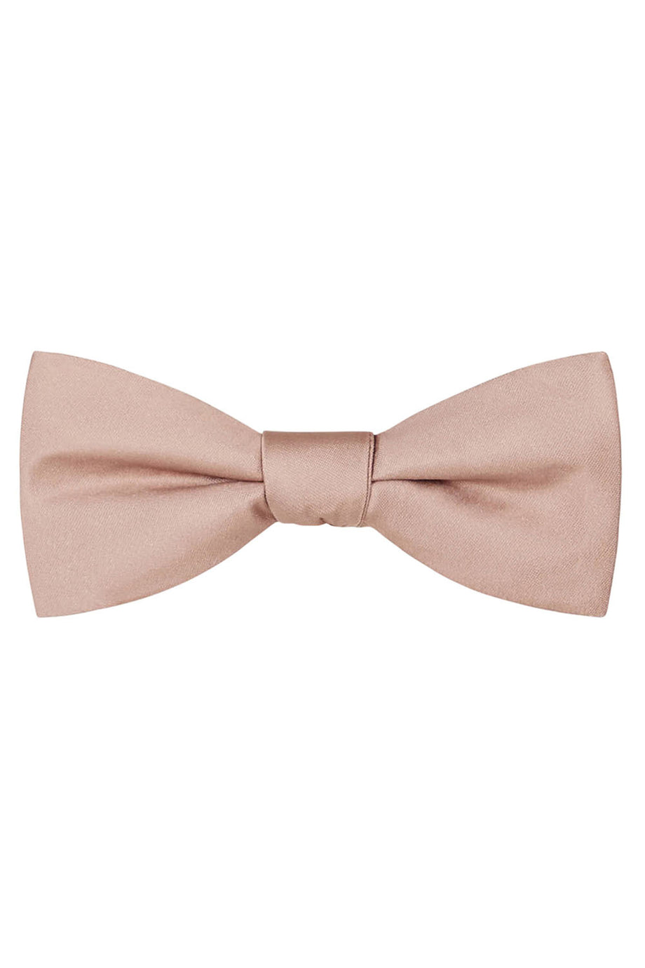 Tan Solid Satin Silk Bow Tie