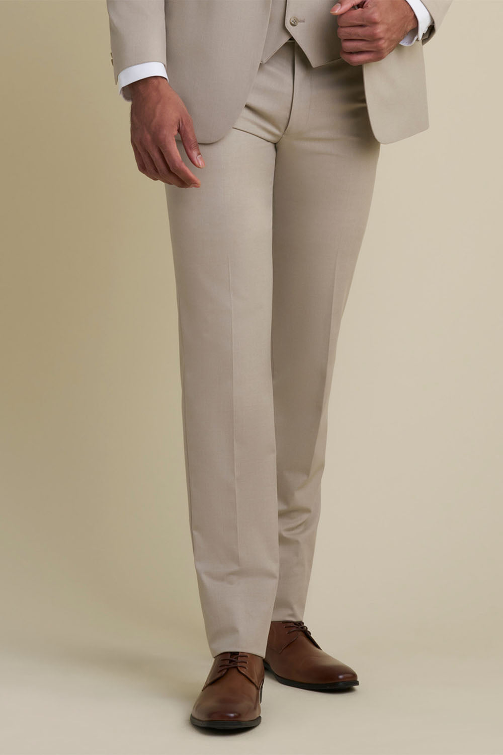 "Mayfair" Tan Luxury Stretch Blend Suit Pants