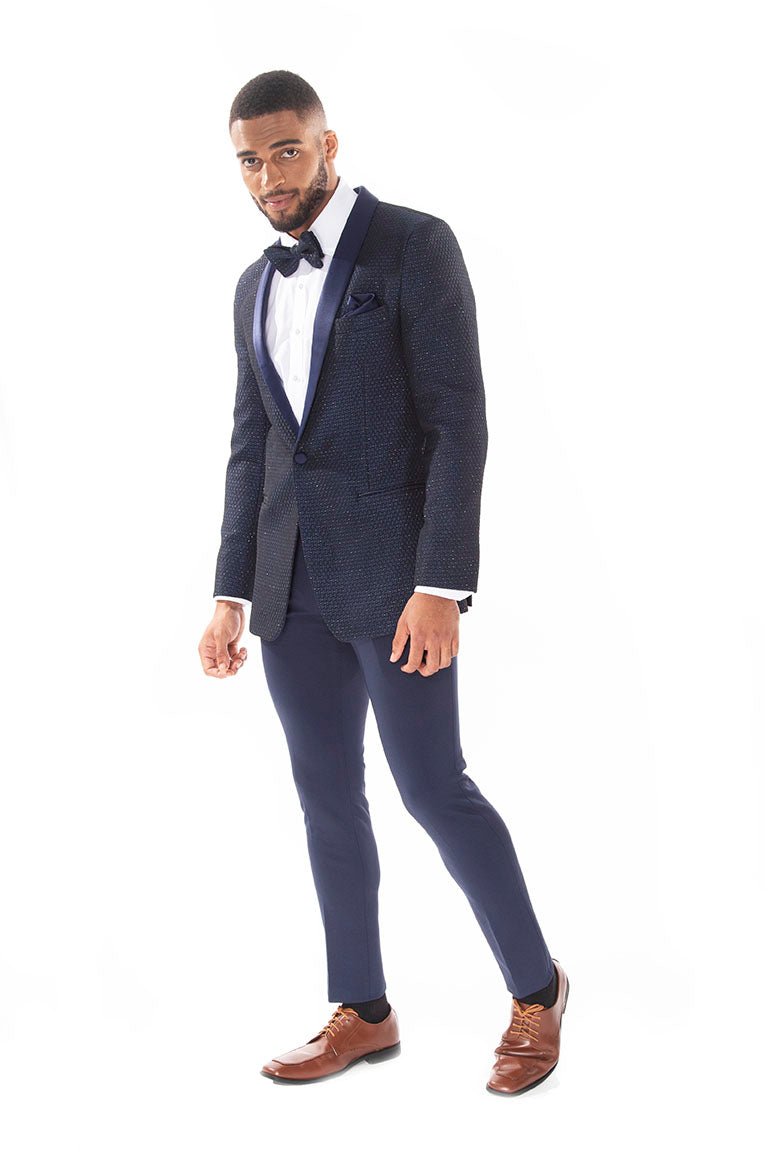 "Austin Diamond" Navy Shawl Tuxedo Jacket (Separates)