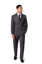 "Kingsley" Charcoal Double-Breasted Peak Suit (2-Piece Set)