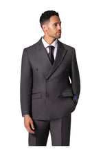 "Kingsley" Charcoal Double-Breasted Peak Suit (2-Piece Set)