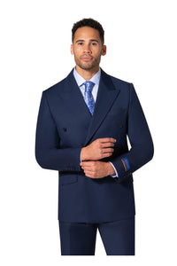 "Kingsley" New Blue Double-Breasted Peak Suit (2-Piece Set)