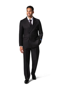 "Kingsley" Black Double-Breasted Peak Suit (2-Piece Set)