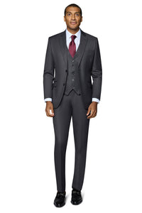 "Ashford" Charcoal 2-Button Notch Suit (3-Piece Set)