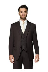 "Ashford" Dark Brown 2-Button Notch Suit (3-Piece Set)