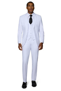 "Ashford" White 2-Button Notch Suit (3-Piece Set)