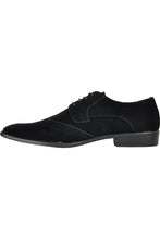 "King" Black Suede Tuxedo Shoes