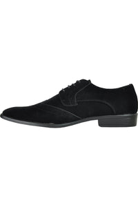 "King" Black Suede Tuxedo Shoes