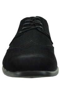 "King" Black Suede Tuxedo Shoes