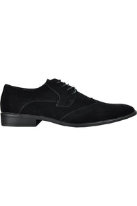 "King" Black Suede Tuxedo Shoes