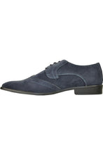 "King" Blue Suede Tuxedo Shoes