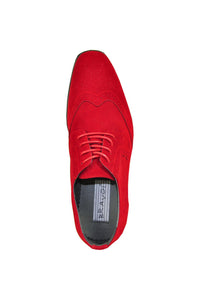 "King" Red Suede Tuxedo Shoes