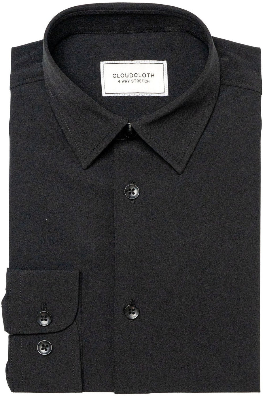 "Cloud Cloth" Kids Black Laydown Dress Shirt