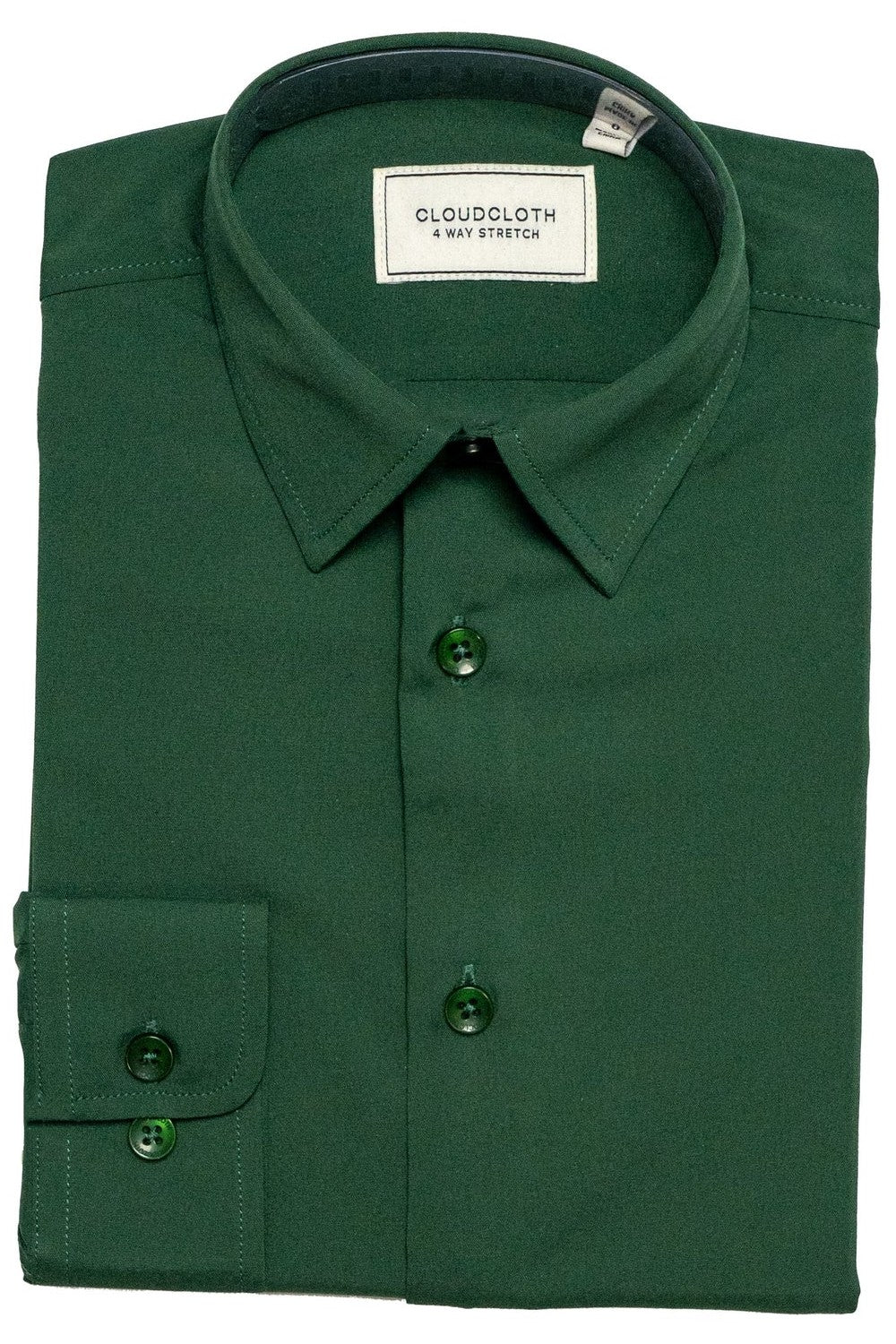 "Cloud Cloth" Kids Hunter Green Laydown Dress Shirt