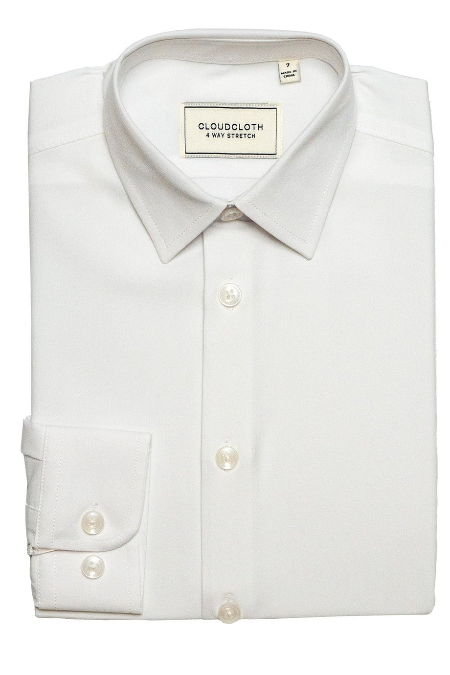 "Cloud Cloth" Kids White Laydown Dress Shirt