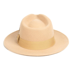 Crushable Tan 100% Australian Wool Fedora Hat - Ferrecci USA 