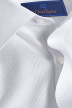 Micro Dobby Covered Placket French Cuff White Tuxedo Shirt