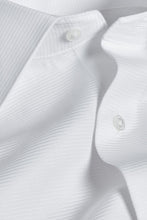 Horizontal Rib French Cuff White Tuxedo Shirt