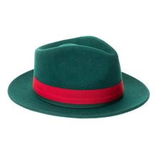 Grayson Fedora Crushable 100 % Australian Wool Traveler Two Tone Hunter Green And Red Bottom Hat - Ferrecci USA 