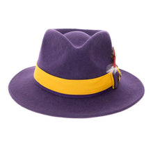 Grayson Fedora Crushable 100 % Australian Wool Traveler Two Tone Purple And Gold Bottom Hat - Ferrecci USA 