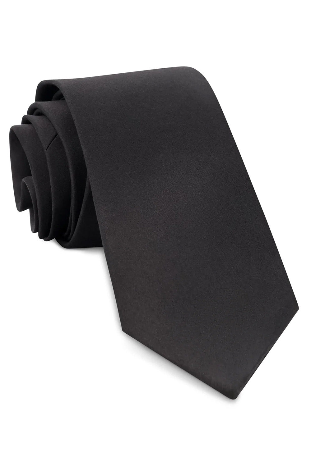 Black Solid Silk Necktie