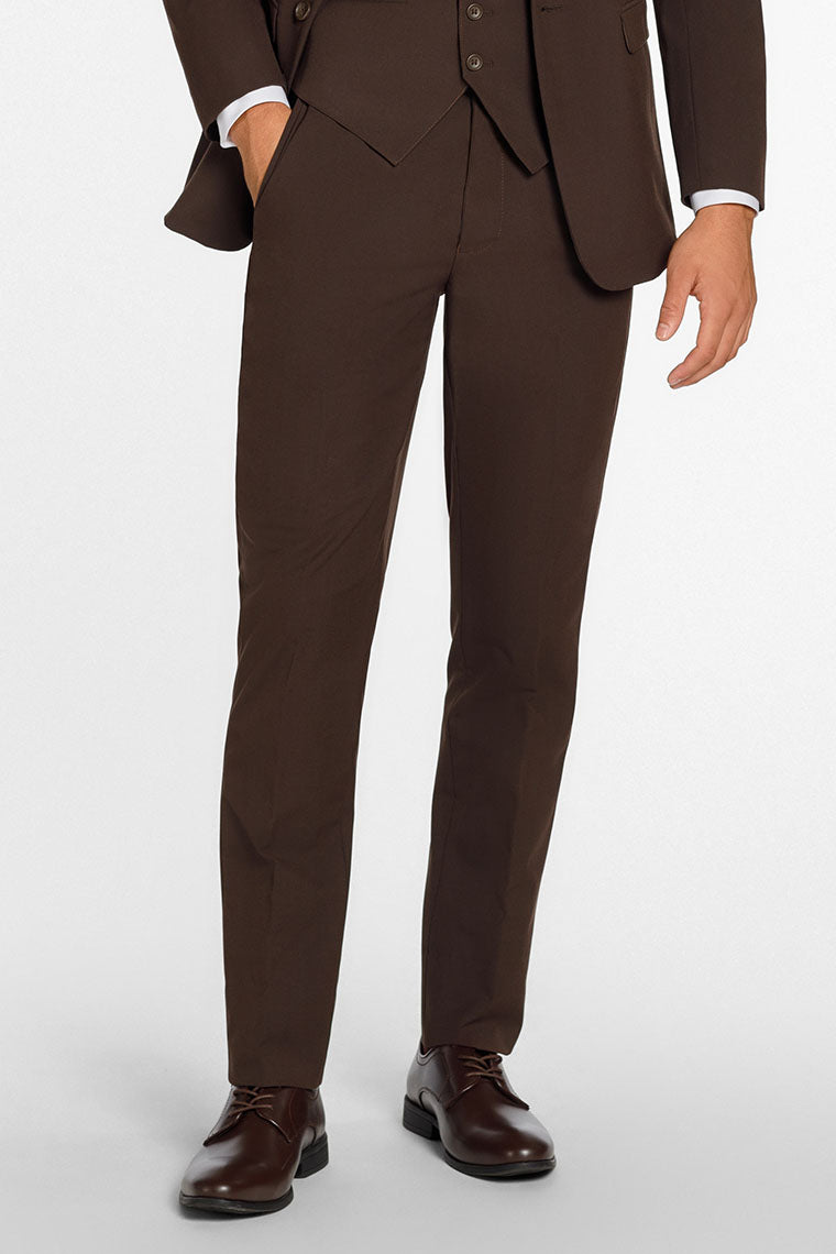 "Metro" Chocolate Luxury Wool Blend Suit Pants