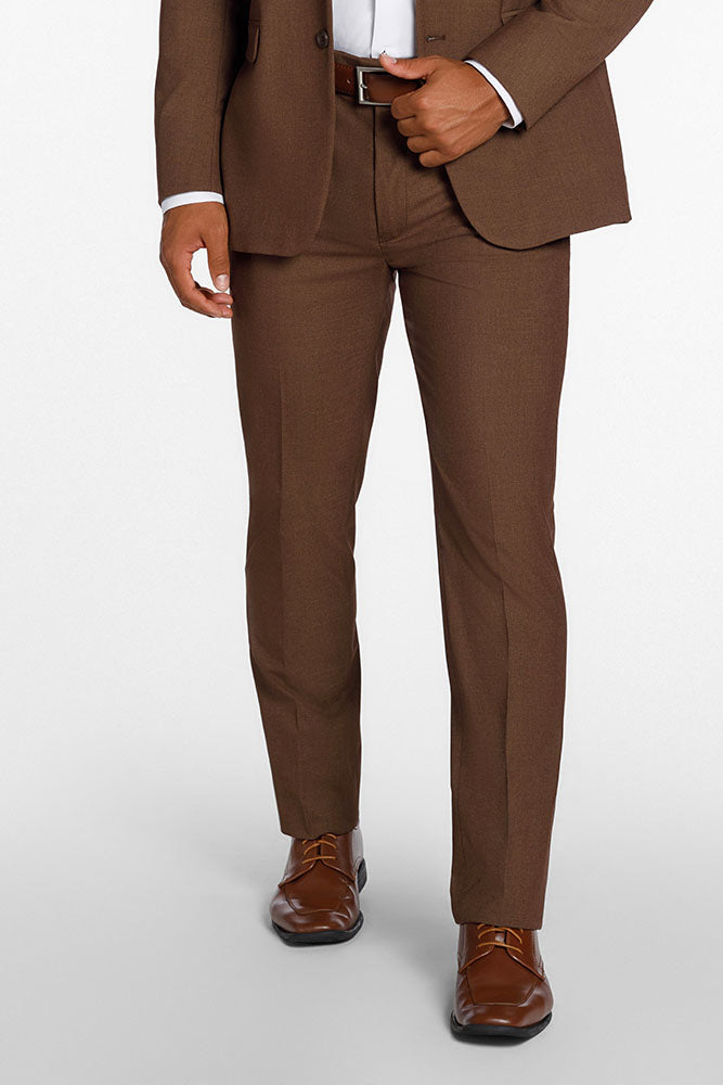 "Metro" Cocoa Luxury Wool Blend Suit Pants