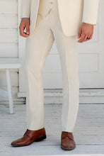 "Metro" Creme Luxury Wool Blend Suit Pants