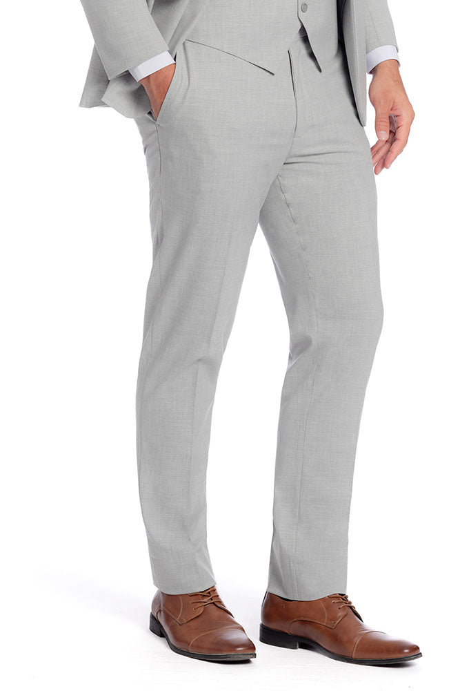 "Metro" Light Grey Luxury Wool Blend Suit Pants