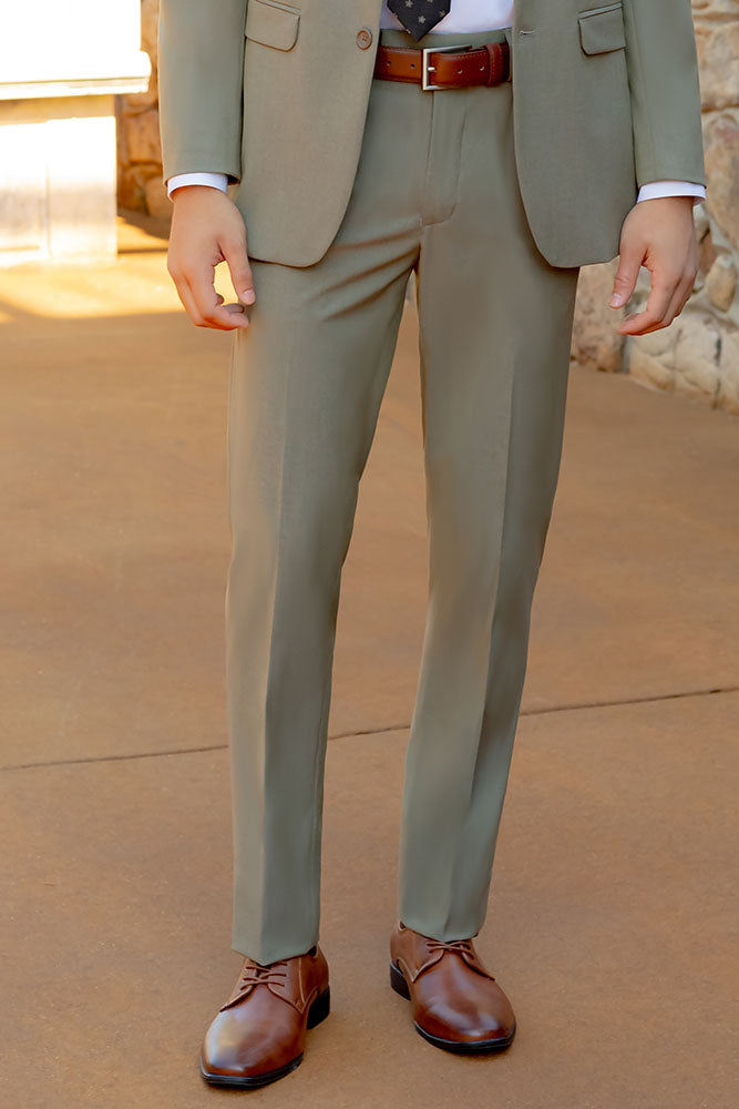 "Metro" Sage Luxury Wool Blend Suit Pants