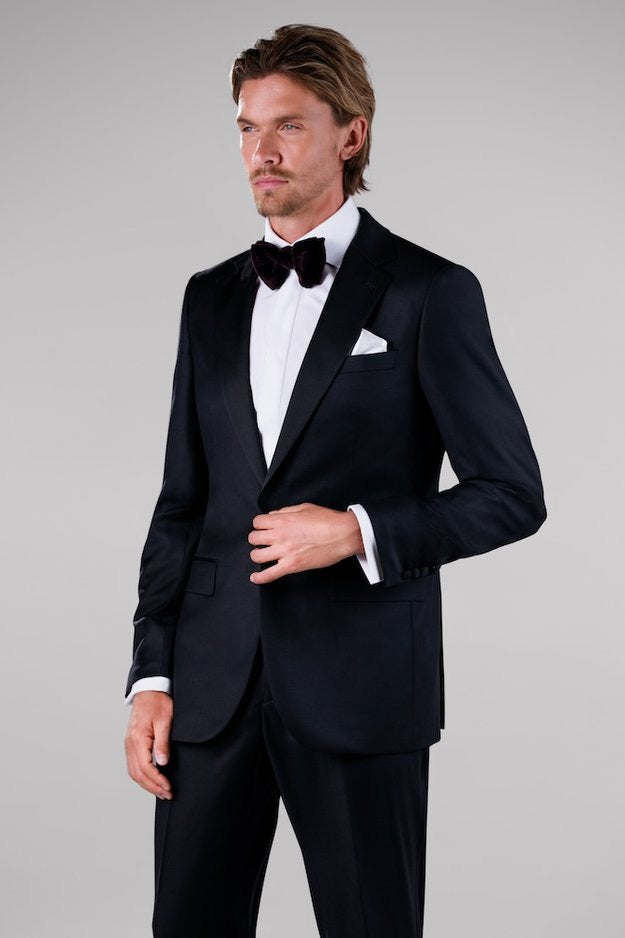 "Prive" Black 1-Button Notch Tuxedo (2-Piece Set)