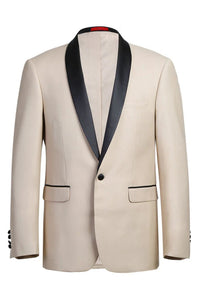 "Paris" Beige 1-Button Shawl Tuxedo (2-Piece Set)