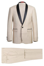 "Paris" Beige 1-Button Shawl Tuxedo (2-Piece Set)