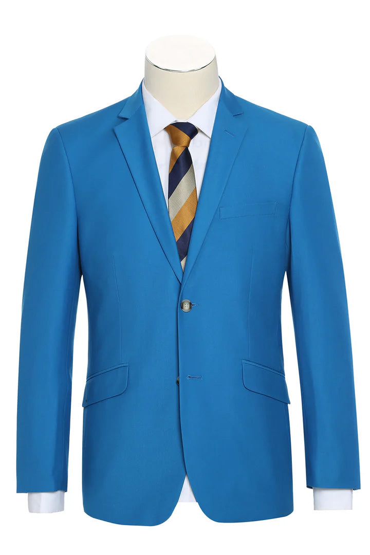 "Rafael" Blue 2-Button Notch Suit (2-Piece Set)